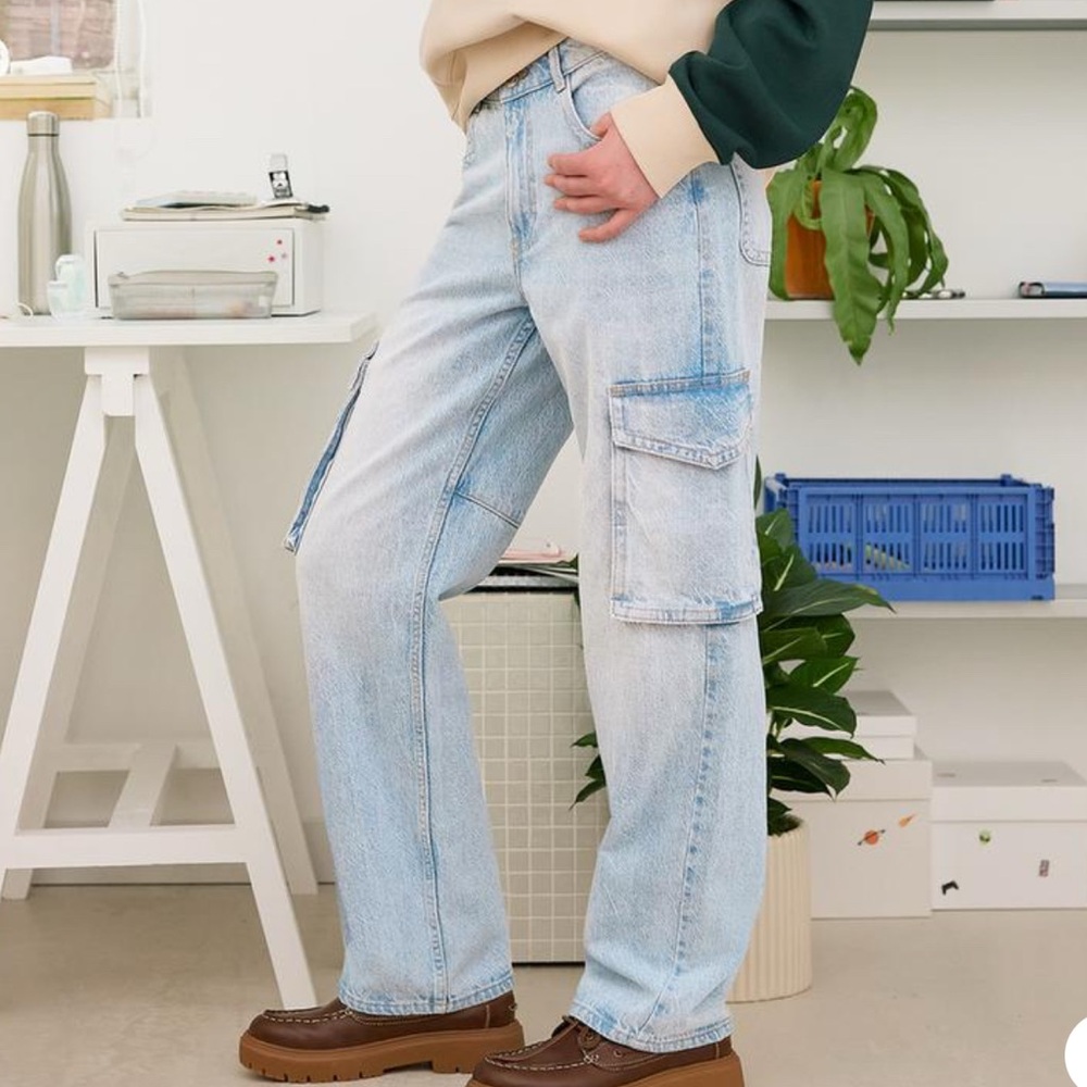 Berksha cargo jeans light wash